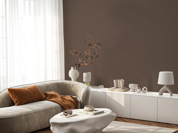 Walnut Brown Wallpaper, Textured Brown Wallpaper,Natural Wallpaper, Modern & Minimalist Wall Covering,Modern Look Neutral Colors Glittering Wallcovering