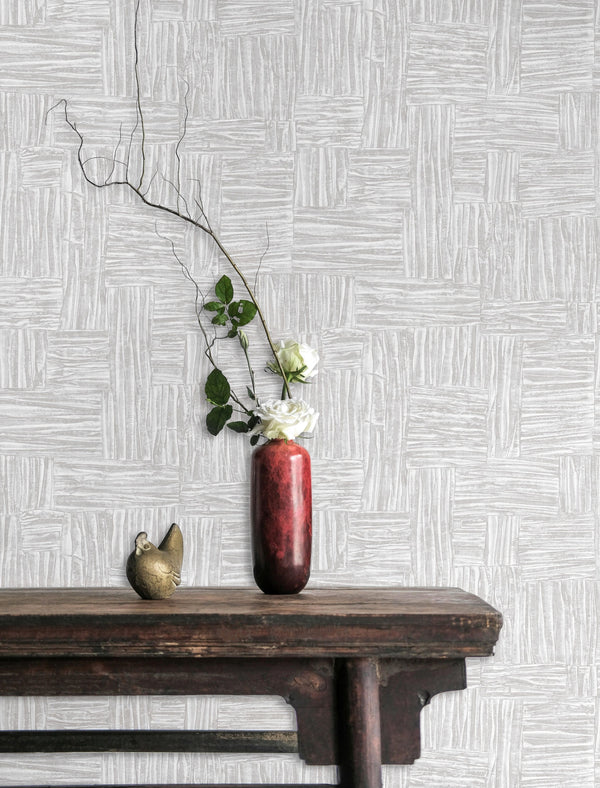 Light Gray Muse Brush Stroke Textured Wallpaper, Modern Minimalist Wall Covering, Neutral Shimmer Wall Decor