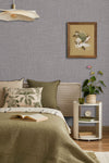 Gray Muse Linen Texture Wallpaper, Natural Wallpaper, Modern & Minimalist Wall Covering, Modern Look Neutral Colors Glittering Wallcovering