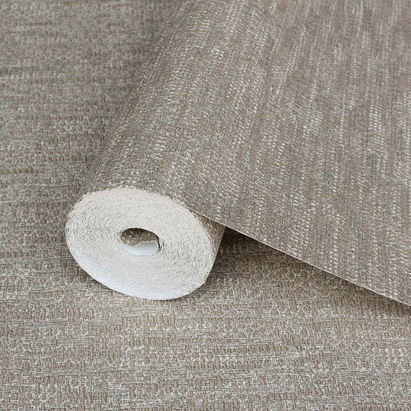 Gray Muse Crosshatch Texture Wallpaper, Natural Wallpaper, Modern & Minimalist Wall Covering, Modern Look Neutral Colors Glittering Wallcovering