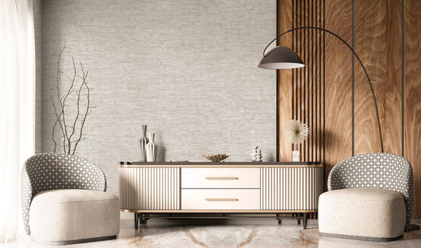 Light Gray Muse Stucco Texture Wallpaper, Natural Wallpaper, Modern & Minimalist Wall Covering, Modern Look Neutral Colors Glittering Wall Cover