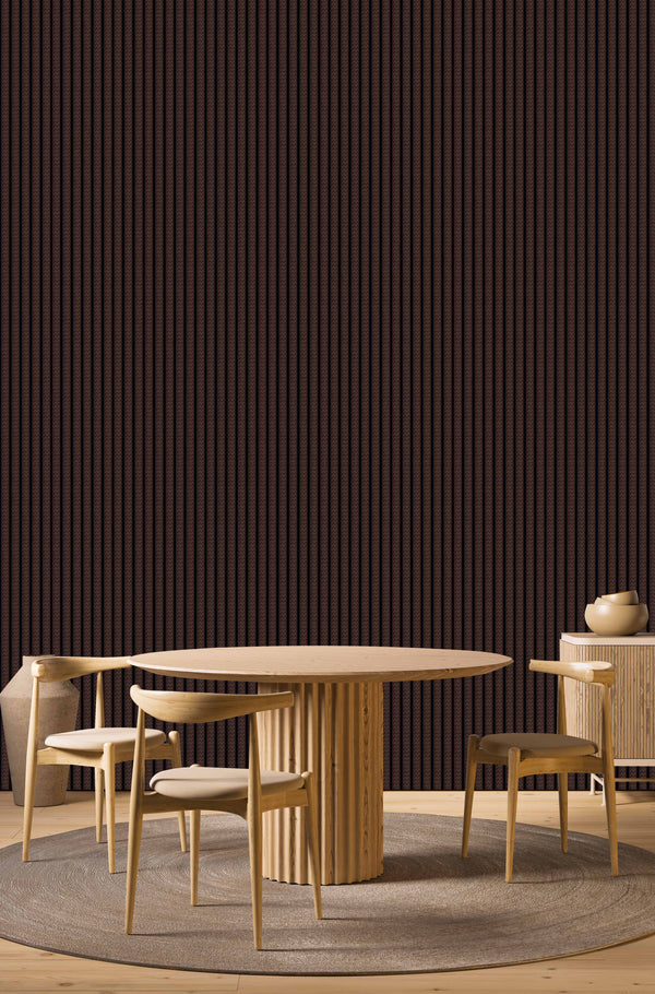Dark Brown Woven Pattern Wall Panel, PS Wall Home Decoration Panel-Premium Quality