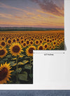 Panaroma Sunflowers, Sunset Wallpaper, Oil Painting Mural, Oversized Custom Size Wall Art, Non-Woven, Non-Adhesive, Modern Wall Paper, Removable