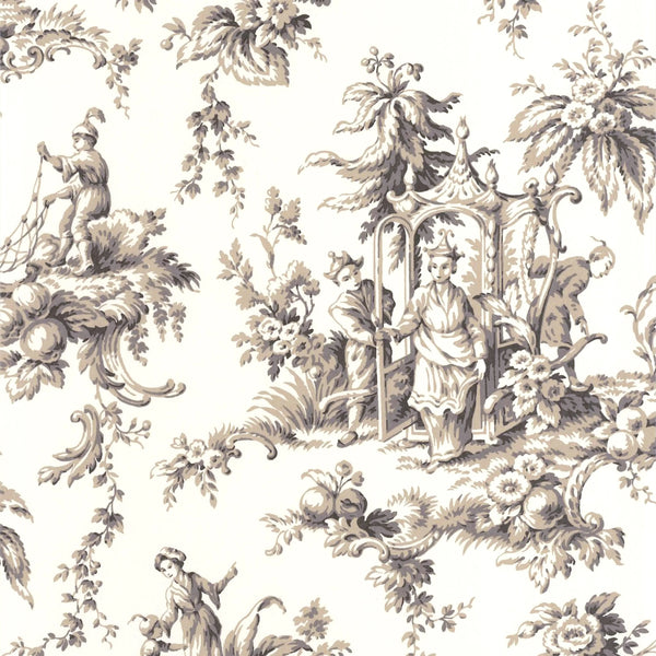 Toile de Jouy French Wallpaper, White Background Pattern Mural, Oversized Custom Size Wall Art, Non-Woven, Non-Adhesive, Modern Wall Paper, Removable