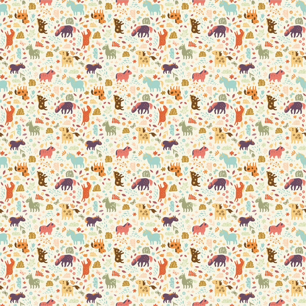 Horses, Clouds, Flowers Wallpaper, Sweet Seamless Pattern Mural, Oversized Custom Size Wall Art, Non-Woven, Non-Adhesive, Modern Wall Paper, Removable