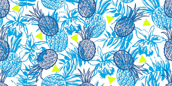 Tropical Design, Blue Wallpaper, Seamless Pattern Mural, Oversized Custom Size Wall Art, Non-Woven, Non-Adhesive, Modern Wall Paper, Removable