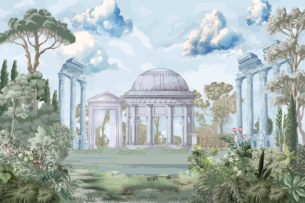 Ancient Roman Architecture Wallpaper, Garden Mural, Oversized Custom Size Wall Art, Non-Woven, Non-Adhesive, Modern Wall Paper, Removable
