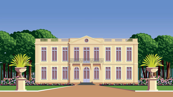 Traditional Romantic Old Chateau Wallpaper, Garden Mural, Oversized Custom Size Wall Art, Non-Woven, Non-Adhesive, Modern Wall Paper, Removable