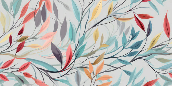 Elegant Floral Wallpaper, Seamless Pattern Mural, Oversized Custom Size Wall Art, Non-Woven, Non-Adhesive, Modern Wall Paper, Removable