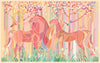 Stained Glass Unicorns Wallpaper, Spring Forest Mural, Oversized Custom Size Wall Art, Non-Woven, Non-Adhesive, Modern Wall Paper, Removable