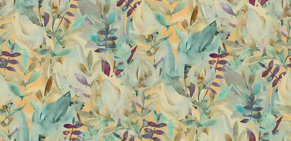 Colorful Flowers Wallpaper, Watercolor Mural, Oversized Custom Size Wall Art, Non-Woven, Non-Adhesive, Modern Wall Paper, Removable