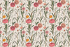 Abstract Handmade Floral Wallpaper, Seamless Pattern Mural, Oversized Custom Size Wall Art, Non-Woven, Non-Adhesive, Modern Wall Paper, Removable