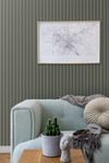 Soft Olive Green Modern Striped Panel , PS Wall Home Decoration Panel-Premium Quality
