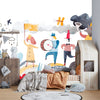 A Cheerful Friends Wallpaper, Travels Mural, Oversized Custom Size Wall Art, Non - Woven, Non - Adhesive, Modern Wall Paper, Removable - Adawall Wallpaper - Registered Trade Accounts Only, Wallpaper Wholesale Account - W77940 - Adawall Wholesale - Wallpaper Wholesaler