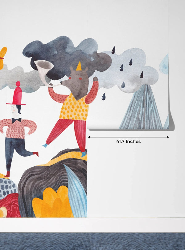 A Cheerful Friends Wallpaper, Travels Mural, Oversized Custom Size Wall Art, Non - Woven, Non - Adhesive, Modern Wall Paper, Removable - Adawall Wallpaper - Registered Trade Accounts Only, Wallpaper Wholesale Account - W77940 - Adawall Wholesale - Wallpaper Wholesaler