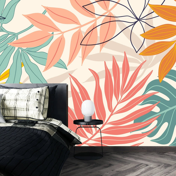 Abstract Art Wallpaper, Botanical Mural, Oversized Custom Size Wall Art, Non - Woven, Non - Adhesive, Modern Wall Paper, Removable - Adawall Wallpaper - Registered Trade Accounts Only, Wallpaper Wholesale Account - W77856 - Adawall Wholesale - Wallpaper Wholesaler