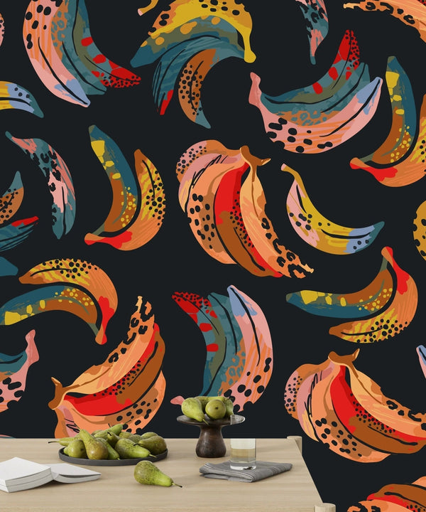 Abstract Bananas Wallpaper, Seamless Pattern Mural, Oversized Custom Size Wall Art, Non - Woven, Non - Adhesive, Modern Wall Paper, Removable - Adawall Wallpaper - Registered Trade Accounts Only, Wallpaper Wholesale Account - W78040 - Adawall Wholesale - Wallpaper Wholesaler