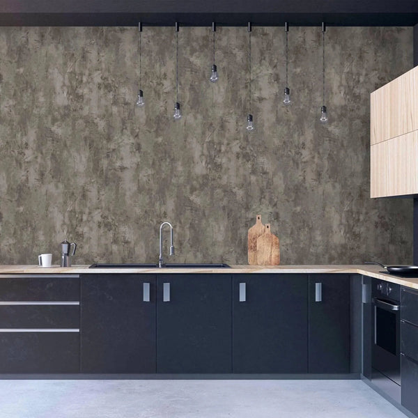 Abstract Distressed Embossed Wallpaper, Rich Textured Embossed Wallcovering, Traditional, Dark Green Metallic, Extra Large 114 sq ft Roll - Adawall Wallpaper - Registered Trade Accounts Only, Wallpaper Wholesale Account - 4707-7 - Adawall Wholesale - Wallpaper Wholesaler