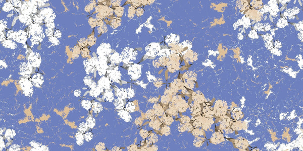 Abstract Floral, Blue Background Wallpaper, Seamless Pattern Mural, Oversized Custom Size Wall Art, Non - Woven, Non - Adhesive, Modern Wall Paper, Removable - Adawall Wallpaper - Registered Trade Accounts Only, Wallpaper Wholesale Account - W78171 - Adawall Wholesale - Wallpaper Wholesaler