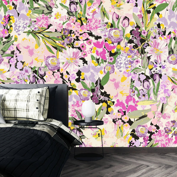 Abstract Floral Wallpaper, Seamless Pattern Mural, Oversized Custom Size Wall Art, Non - Woven, Non - Adhesive, Modern Wall Paper, Removable - Adawall Wallpaper - Registered Trade Accounts Only, Wallpaper Wholesale Account - W77958 - Adawall Wholesale - Wallpaper Wholesaler