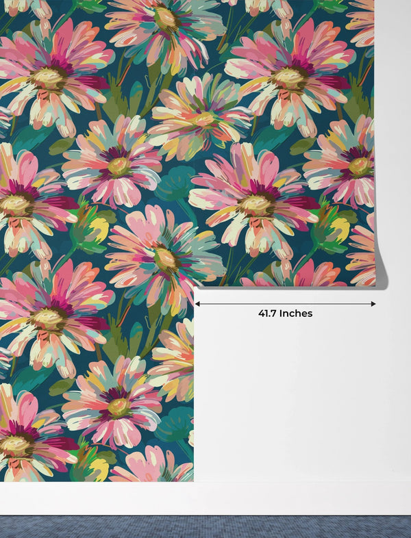 Abstract Flowers Blooming Wallpaper, Seamless Pattern Mural, Oversized Custom Size Wall Art, Non - Woven, Non - Adhesive, Modern Wall Paper, Removable - Adawall Wallpaper - Registered Trade Accounts Only, Wallpaper Wholesale Account - W77580 - Adawall Wholesale - Wallpaper Wholesaler