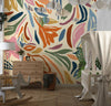 Abstract Shapes and Flowers Wallpaper, Colorful Mural, Oversized Custom Size Wall Art, Non - Woven, Non - Adhesive, Modern Wall Paper, Removable - Adawall Wallpaper - Registered Trade Accounts Only, Wallpaper Wholesale Account - W77555 - Adawall Wholesale - Wallpaper Wholesaler