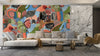Abstract Shapes and Flowers Wallpaper, Seamless Pattern Mural, Oversized Custom Size Wall Art, Non - Woven, Non - Adhesive, Modern Wall Paper, Removable - Adawall Wallpaper - Registered Trade Accounts Only, Wallpaper Wholesale Account - W77579 - Adawall Wholesale - Wallpaper Wholesaler