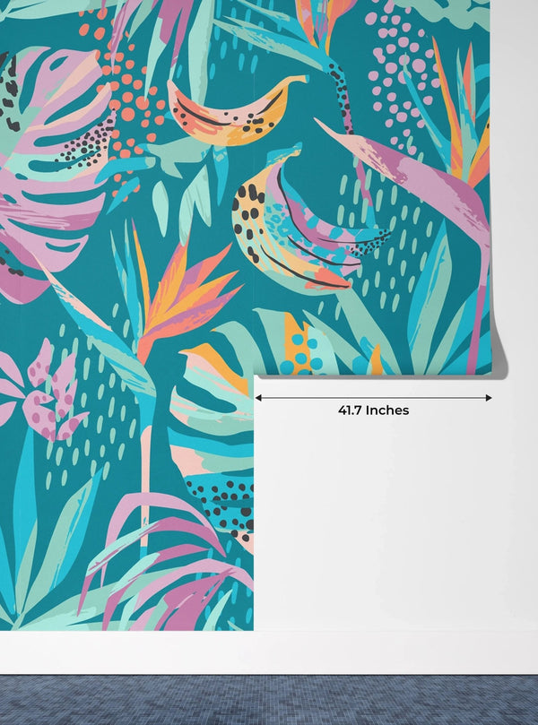 Abstract Tropical Leaves Wallpaper, Seamless Pattern Mural, Oversized Custom Size Wall Art, Non - Woven, Non - Adhesive, Modern Wall Paper, Removable - Adawall Wallpaper - Registered Trade Accounts Only, Wallpaper Wholesale Account - W78046 - Adawall Wholesale - Wallpaper Wholesaler