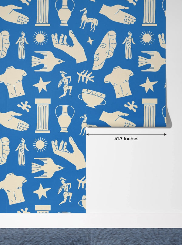 Ancient Greek Statues Wallpaper, Seamless Pattern Mural, Oversized Custom Size Wall Art, Non - Woven, Non - Adhesive, Modern Wall Paper, Removable - Adawall Wallpaper - Registered Trade Accounts Only, Wallpaper Wholesale Account - W78204 - Adawall Wholesale - Wallpaper Wholesaler
