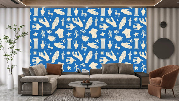 Ancient Greek Statues Wallpaper, Seamless Pattern Mural, Oversized Custom Size Wall Art, Non - Woven, Non - Adhesive, Modern Wall Paper, Removable - Adawall Wallpaper - Registered Trade Accounts Only, Wallpaper Wholesale Account - W78204 - Adawall Wholesale - Wallpaper Wholesaler
