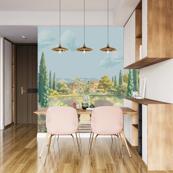 Ancient Roman Garden Wallpaper, Palace Fountain Mural, Oversized Custom Size Wall Art, Non - Woven, Non - Adhesive, Modern Wall Paper, Removable - Adawall Wallpaper - Registered Trade Accounts Only, Wallpaper Wholesale Account - W77761 - Adawall Wholesale - Wallpaper Wholesaler