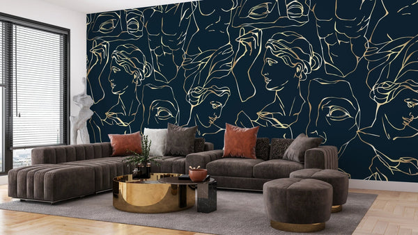 Antique Marble Statues Wallpaper, Seamless Pattern Mural, Oversized Custom Size Wall Art, Non - Woven, Non - Adhesive, Modern Wall Paper, Removable - Adawall Wallpaper - Registered Trade Accounts Only, Wallpaper Wholesale Account - W78205 - Adawall Wholesale - Wallpaper Wholesaler