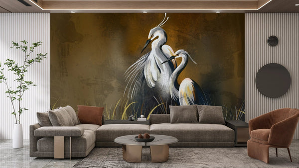 Art Birds Wallpaper, Brown Textured Background Mural, Oversized Custom Size Wall Art, Non - Woven, Non - Adhesive, Modern Wall Paper, Removable - Adawall Wallpaper - Registered Trade Accounts Only, Wallpaper Wholesale Account - W78226 - Adawall Wholesale - Wallpaper Wholesaler