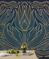 Art Deco Wallpaper, Wavy Flower Mural, Oversized Custom Size Wall Art, Non - Woven, Non - Adhesive, Modern Wall Paper, Removable - Adawall Wallpaper - Registered Trade Accounts Only, Wallpaper Wholesale Account - W77849 - Adawall Wholesale - Wallpaper Wholesaler