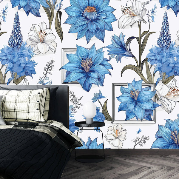Artful Floral, Borders Wallpaper, Seamless Pattern Mural, Oversized Custom Size Wall Art, Non - Woven, Non - Adhesive, Modern Wall Paper, Removable - Adawall Wallpaper - Registered Trade Accounts Only, Wallpaper Wholesale Account - W78009 - Adawall Wholesale - Wallpaper Wholesaler
