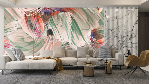 Artistic Paint Colorful Wallpaper, Seamless Pattern Mural, Oversized Custom Size Wall Art, Non - Woven, Non - Adhesive, Modern Wall Paper, Removable - Adawall Wallpaper - Registered Trade Accounts Only, Wallpaper Wholesale Account - W78184 - Adawall Wholesale - Wallpaper Wholesaler