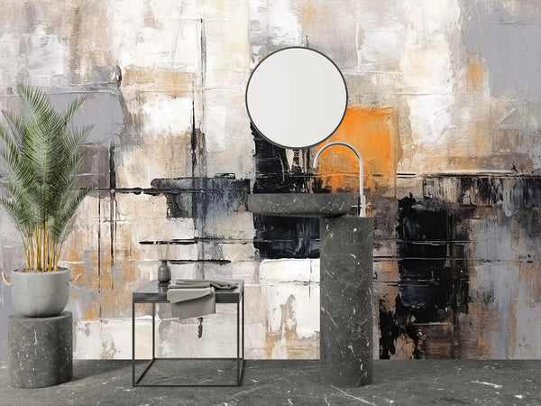 Abstract Art Wallpaper, Watercolor Mural, Oversized Custom Size Wall Art, Non-Woven, Non-Adhesive, Modern Wall Paper, Removable