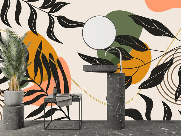 Natural Plants Wallpaper, Aesthetic Mural, Oversized Custom Size Wall Art, Non-Woven, Non-Adhesive, Modern Wall Paper, Removable