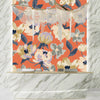 Abstract Floral, Orange Background Wallpaper, Seamless Pattern Mural, Oversized Custom Size Wall Art, Non-Woven, Non-Adhesive, Modern Wall Paper, Removable