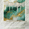 Emerald Green Marble Wallpaper, Gold Abstract Mural, Oversized Custom Size Wall Art, Non-Woven, Non-Adhesive, Modern Wall Paper, Removable