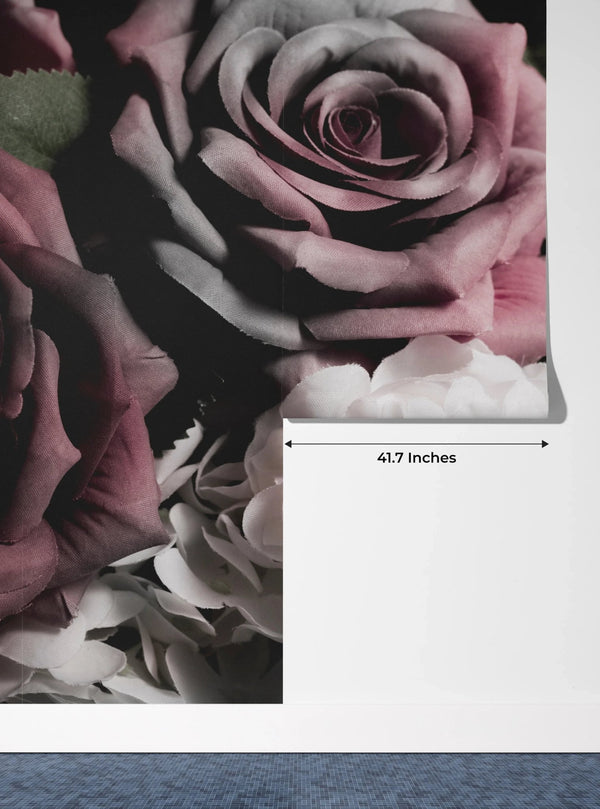 Beautiful Flowers Wallpaper, Dark Background Mural, Oversized Custom Size Wall Art, Non - Woven, Non - Adhesive, Modern Wall Paper, Removable - Adawall Wallpaper - Registered Trade Accounts Only, Wallpaper Wholesale Account - W77751 - Adawall Wholesale - Wallpaper Wholesaler