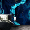 Dark Blue Marble Wallpaper, Gold Abstract Mural, Oversized Custom Size Wall Art, Non-Woven, Non-Adhesive, Modern Wall Paper, Removable