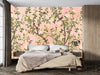 Garden of Peonies Wallpaper, Birds, Floral Mural, Oversized Custom Size Wall Art, Non-Woven, Non-Adhesive, Modern Wall Paper, Removable