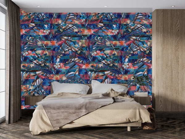 Abstract Watercolor Wallpaper, Seamless Pattern Mural, Oversized Custom Size Wall Art, Non-Woven, Non-Adhesive, Modern Wall Paper, Removable