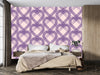 Purple Heart Wallpaper, Seamless Pattern Mural, Oversized Custom Size Wall Art, Non-Woven, Non-Adhesive, Modern Wall Paper, Removable