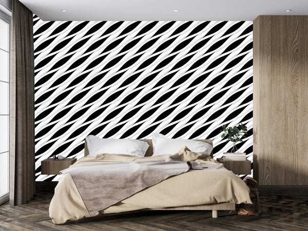 Abstract Lines Wallpaper, Seamless Pattern Mural, Oversized Custom Size Wall Art, Non-Woven, Non-Adhesive, Modern Wall Paper, Removable