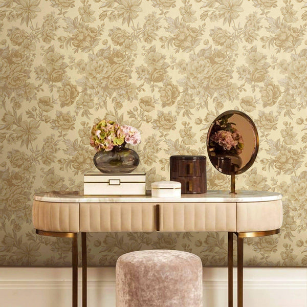 Beige Charming Floral Deep Embossed Wallpaper, Bloom Blossom Flower Design Interior Wall Decor - Adawall Wallpaper - Registered Trade Accounts Only, Wallpaper Wholesale Account - 5806-1 - Adawall Wholesale - Wallpaper Wholesaler