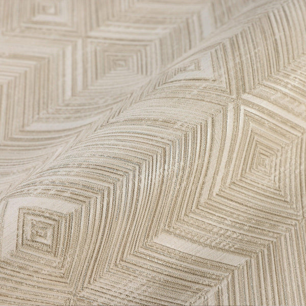 Beige Geometric Modern Textured Wallpaper, Contemporary Minimalist Wallcovering, Wall Accent - Walloro High End Wallcoverings & More