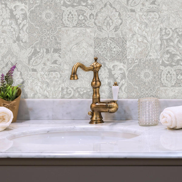 Beige Gray Elegant Patchwork Deep Embossed Wallpaper, 3D Textured Luxury Damask Wallcovering - Adawall Wallpaper - Registered Trade Accounts Only, Wallpaper Wholesale Account - 9911-3 - Adawall Wholesale - Wallpaper Wholesaler