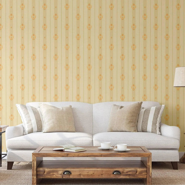 Beige Ornate Striped Wallpaper, Deep Embossed Regal Vintage Damask Wallcovering - Adawall Wallpaper - Registered Trade Accounts Only, Wallpaper Wholesale Account - 7804-4 - Adawall Wholesale - Wallpaper Wholesaler